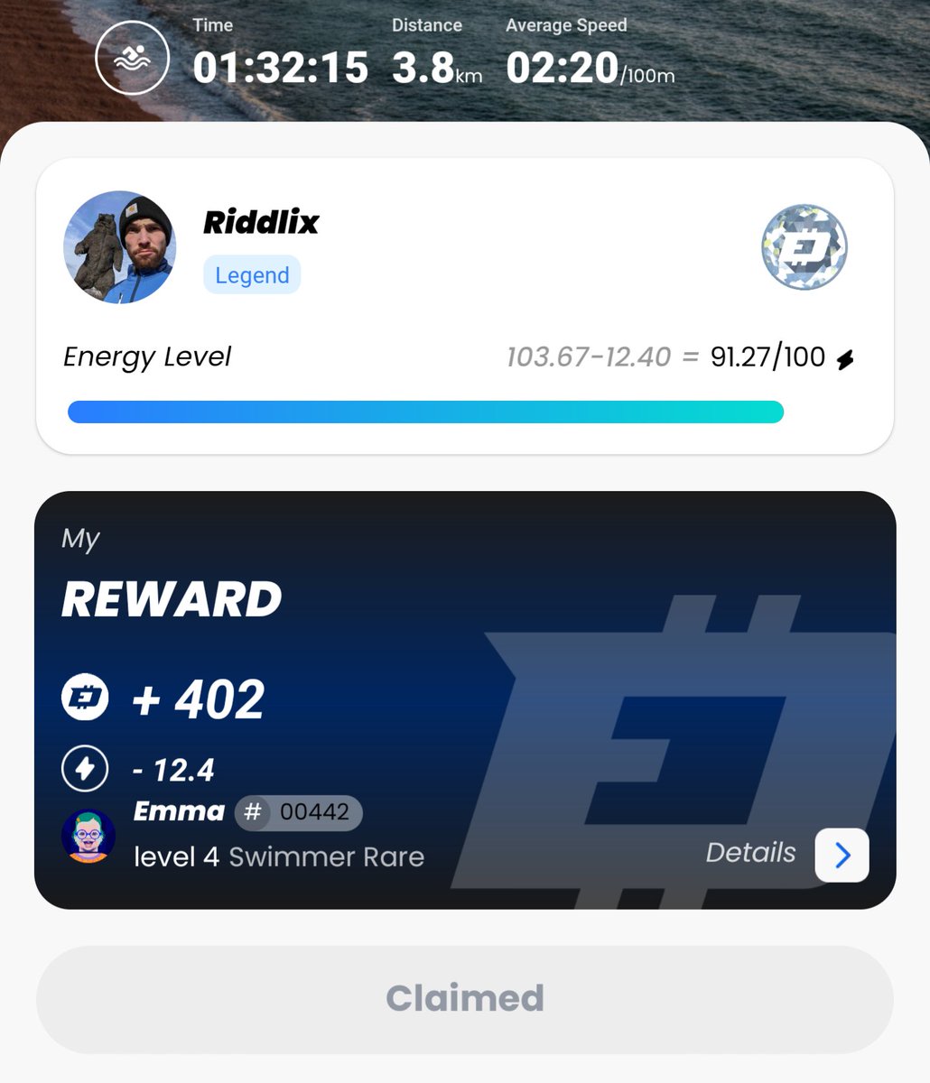 That's how I like to spend my morning. Workout and get rewarded with $DEFIT worth 50USD 🤯 
@ataraxia360 is right when he says, 'Sport has value'

@DEFITofficial #Defit #move2earn