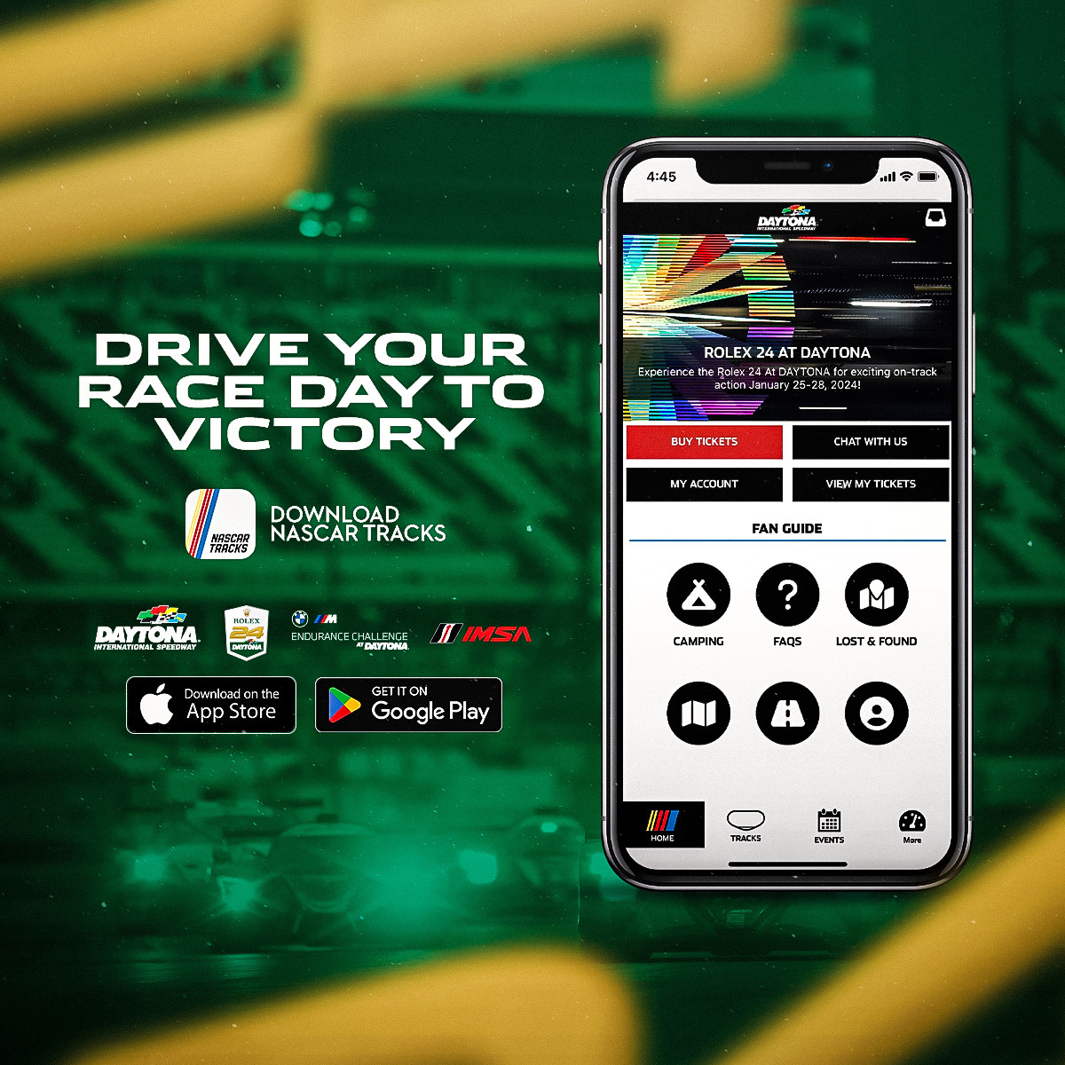 Rolex24Hours's tweet photo. The #Rolex24 is here!

Review our fan guide to stay up to date on schedules, view maps, learn about parking, &amp; so much more! 

Download the app to have everything you need all in one place!