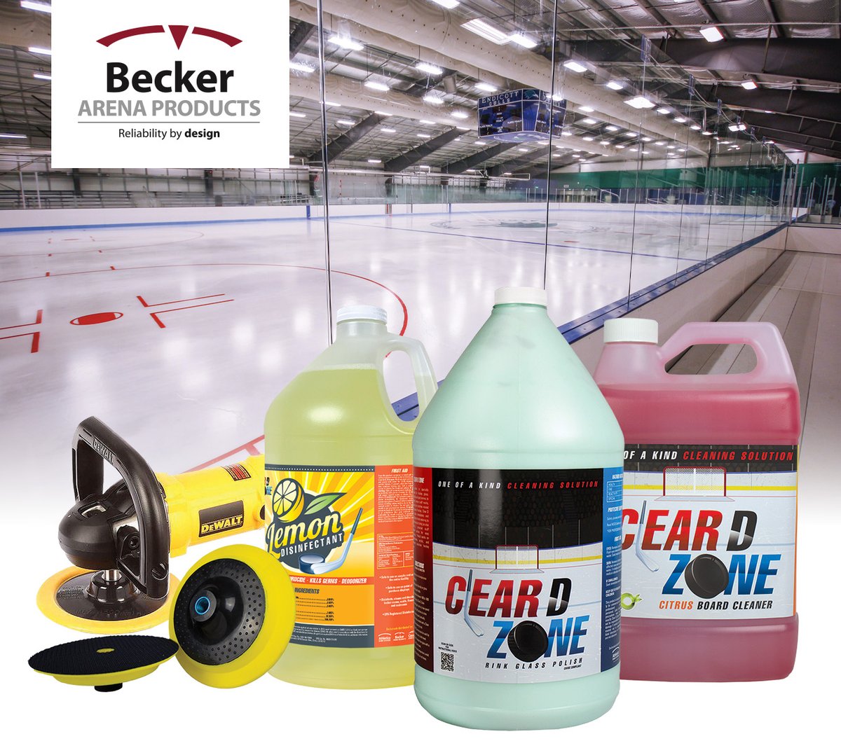 Becker_Arena's tweet photo. Keeping your facility looking and performing at its best is a full-time job made easier by utilizing our superior board and shielding cleaning products. For highly-effective board cleaning, we offer a number of cleaners including Clear D Zone Citrus Board Cleaner. https://t.co/DJqj8yDcoY