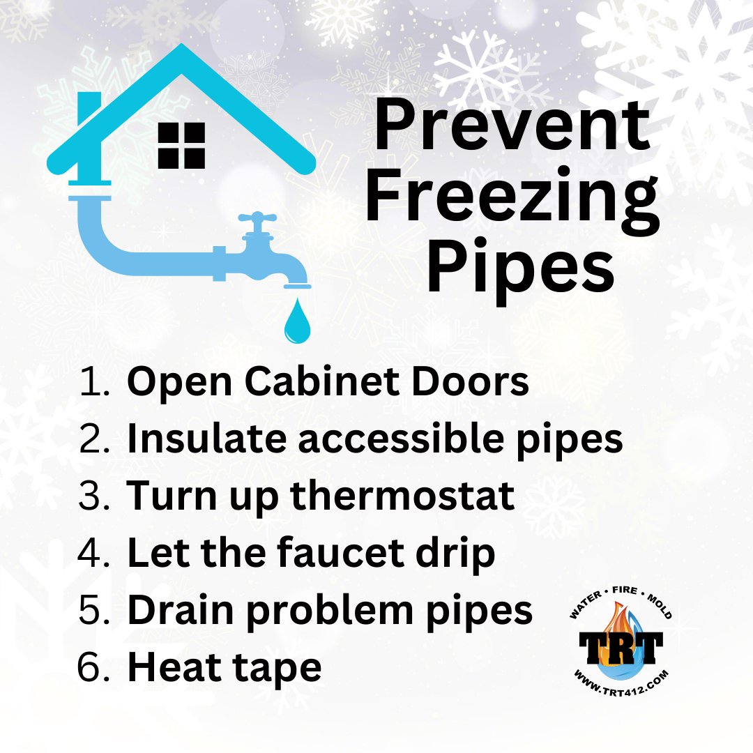 According to the Weather Channel we won't see above #freezing temperatures until Monday. So stay warm and pay attention to those pipes, gutters, and drains! If you experience any problems call us right away at 412-201-0226
#emergency #murrysvillepa #northhuntingdon #pittsburghpa