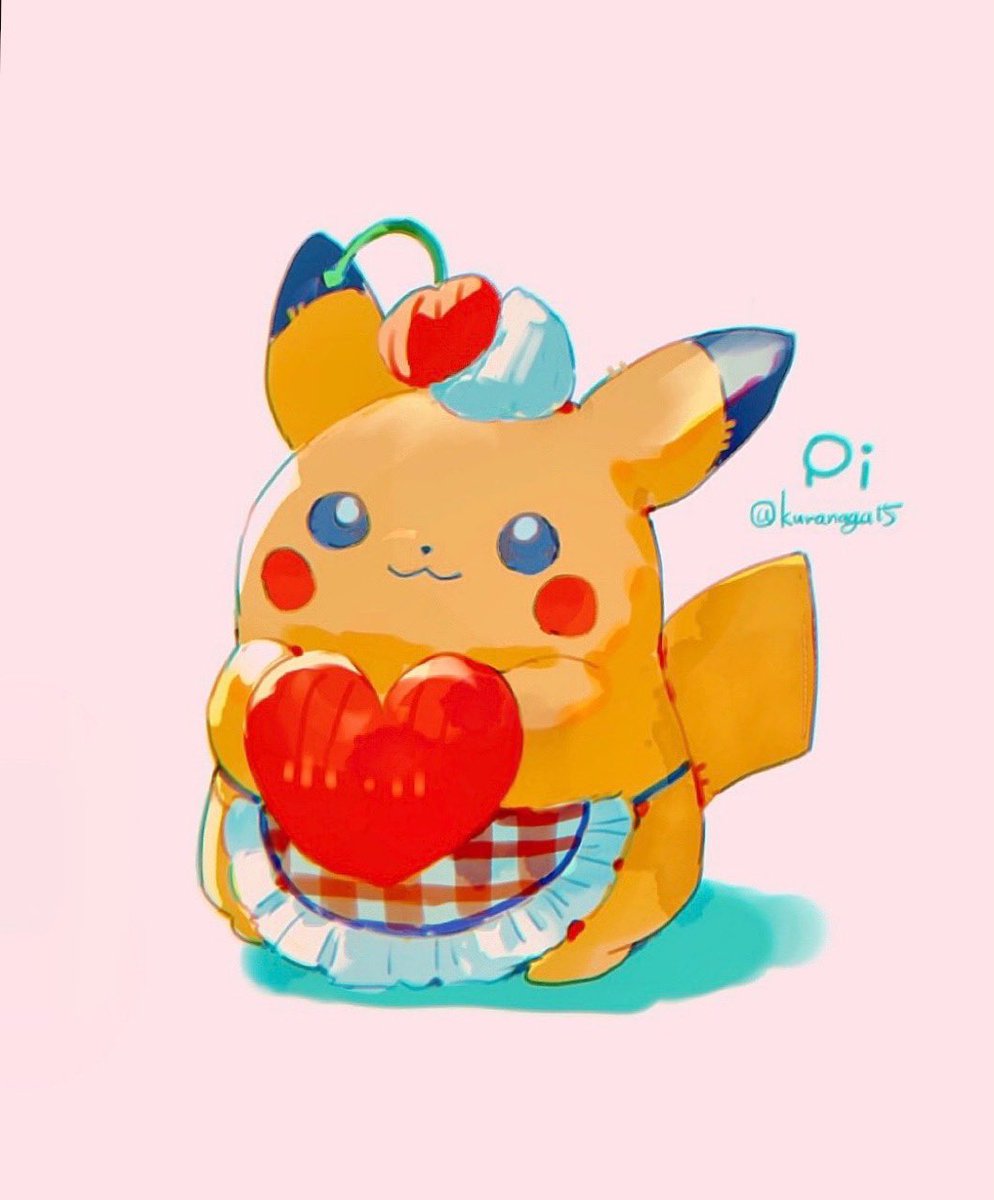 pikachu no humans pokemon (creature) solo heart object on head closed mouth twitter username  illustration images