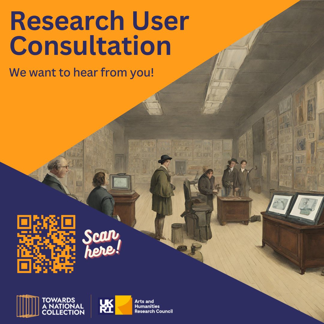 🎓Deadline: 26 Jan 2024 💻 Join our Towards a National Collection research on the future of digital collections! If you use #DigitalCollections from UK #Galleries, #Libraries, #Archives, and #Museums in your research, share your insights in our survey: ow.ly/xOkk50Qp5Zi