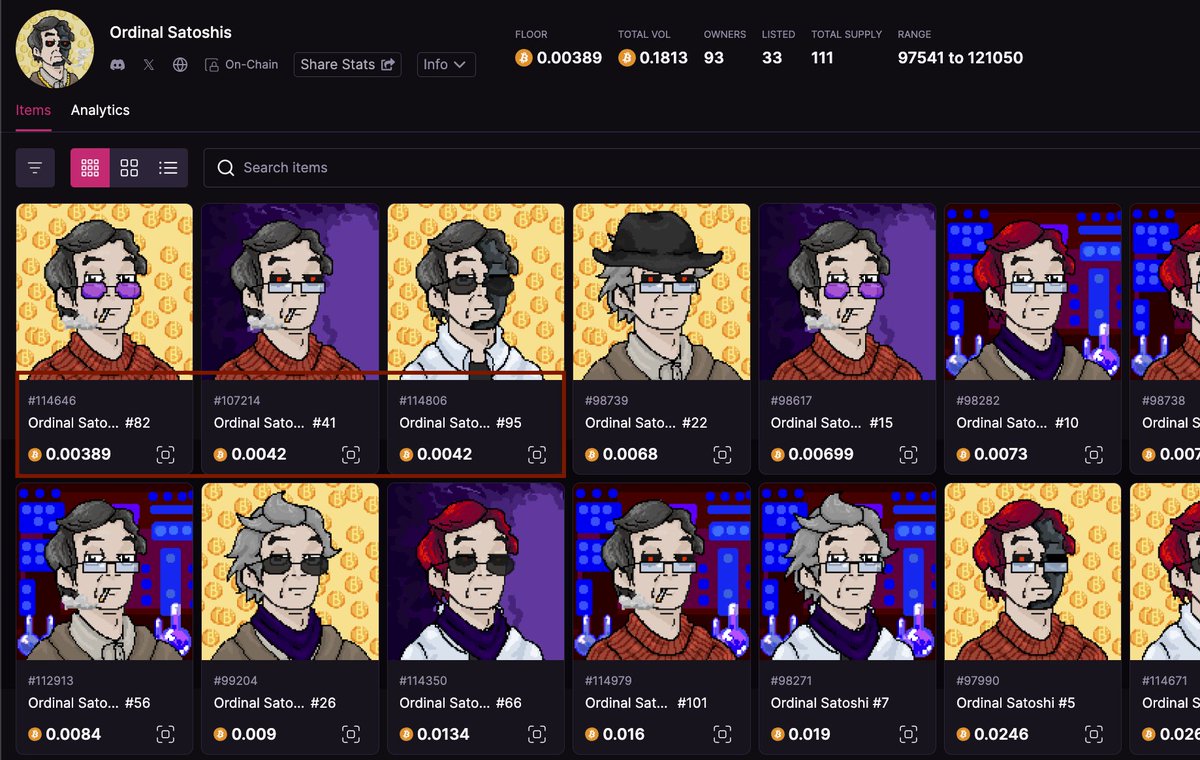 💥Whoa!💥 

Amazing difference ! The first three, and then the price goes forward a lot from there📈

Looks amazing) All WAGMI!! #BRC20 #sub100k #Bitcoin #NFT #Ordinals
