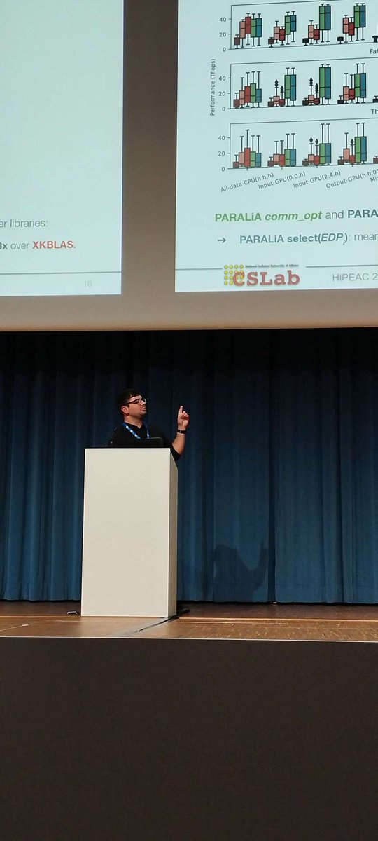 Nikela Papadopoulou (@_nikela_) on Twitter photo Remember our work, PARALiA, for multi-GPU BLAS? Here is <a href="/PetrosAnastasi6/">Petros Anastasiadis</a> from <a href="/cslab_ntua/">CSLab@NTUA</a> presenting results for communication-optimized, multi-GPU, high-performance, energy-efficient GEMM with PARALiA, at <a href="/hipeac/">HiPEAC</a> Session 2 on Runtime Optimization! Remember our work, PARALiA, for multi-GPU BLAS? Here is <a href="/PetrosAnastasi6/">Petros Anastasiadis</a> from <a href="/cslab_ntua/">CSLab@NTUA</a> presenting results for communication-optimized, multi-GPU, high-performance, energy-efficient GEMM with PARALiA, at <a href="/hipeac/">HiPEAC</a> Session 2 on Runtime Optimization!