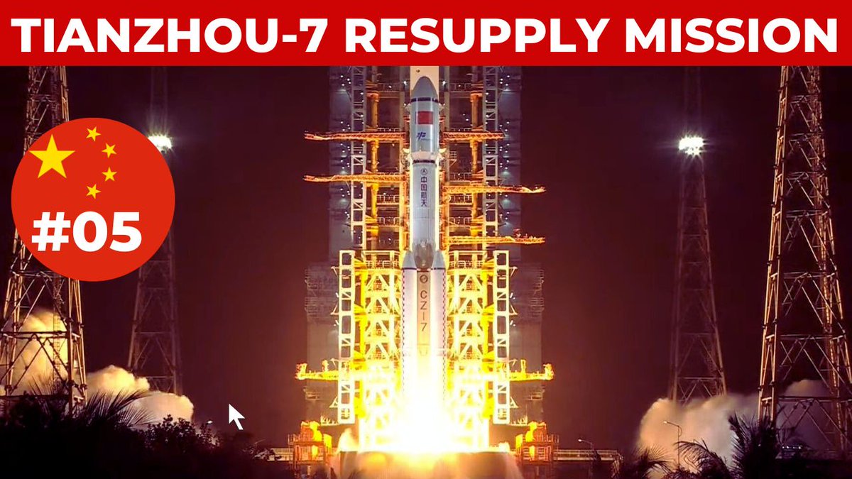 PointOrView's tweet photo. BREAKING! China successfully launches Tianzhou-7 cargo spacecraft atop a majestic LongMarch-7 rocket. Docking occurs in 3 hours. 🇨🇳🚀WATCH: https://t.co/XNkllGMc93 #ChinaSpace #Tianzhou7 #Tiangong #LongMarch7 #ChinaTech #ChinaNews #pointorview https://t.co/iVe8ZUPb1d