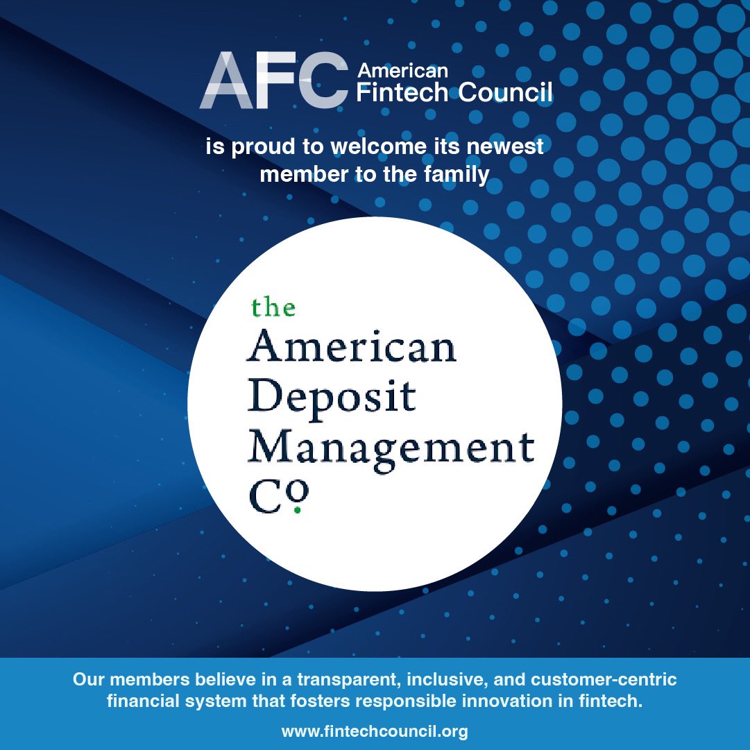 🚨New Member Alert: welcome the American Deposit Management Company to the #AFC family! #ResponsibleInnovation