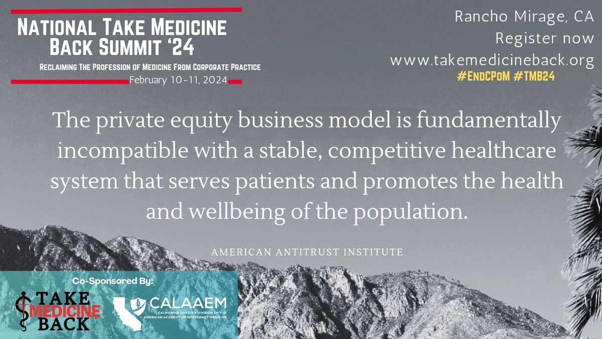 Take Medicine Back (@takemedback) on Twitter photo Everyone should be aware of this astroturfing org peddling private equity & gutting the profession of medicine. End #CPoM
<a href="/SenWarren/">Elizabeth Warren</a> <a href="/katieporteroc/">Katie Porter</a> <a href="/brendanballou/">Brendan Ballou (@brendanballou.bsky.social)</a> <a href="/FTC/">FTC</a> @linakhanFTC <a href="/alvarombedoya/">Alvaro Bedoya</a> <a href="/AntitrustInst/">AAI</a> <a href="/wellscking/">Wells King</a> <a href="/SenGaryPeters/">Senator Gary Peters</a> <a href="/ChuckGrassley/">Chuck Grassley</a> <a href="/SenWhitehouse/">Sheldon Whitehouse</a> Everyone should be aware of this astroturfing org peddling private equity & gutting the profession of medicine. End #CPoM
<a href="/SenWarren/">Elizabeth Warren</a> <a href="/katieporteroc/">Katie Porter</a> <a href="/brendanballou/">Brendan Ballou (@brendanballou.bsky.social)</a> <a href="/FTC/">FTC</a> @linakhanFTC <a href="/alvarombedoya/">Alvaro Bedoya</a> <a href="/AntitrustInst/">AAI</a> <a href="/wellscking/">Wells King</a> <a href="/SenGaryPeters/">Senator Gary Peters</a> <a href="/ChuckGrassley/">Chuck Grassley</a> <a href="/SenWhitehouse/">Sheldon Whitehouse</a>