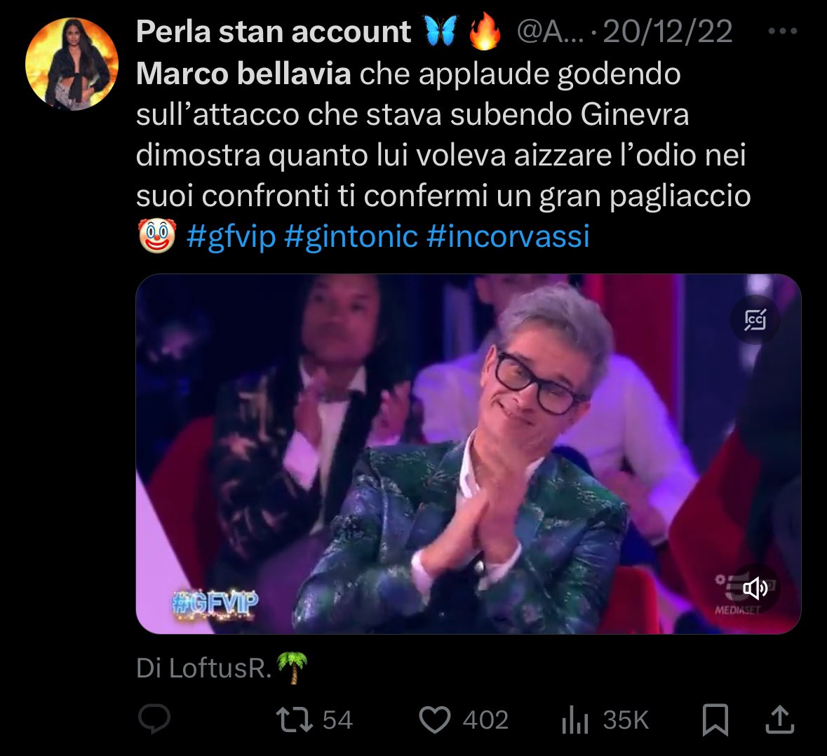 KVippona's tweet photo. Oggi ho cercato a caso Marco Bellavia e mi son resa conto che la maggior parte degli utenti che deridevano la situazione gravissima sono ex gintonic oggi Perletti. 
Ora si spiegano tante cose, che schifo di fandom 😂 

#grandefratello https://t.co/439BL3edKo