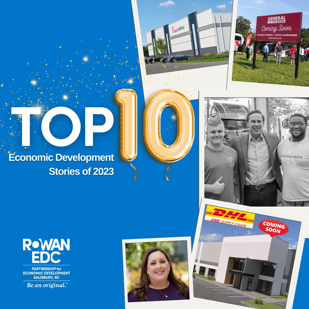 🚀 Just released: Rowan EDC's Top 10 Economic Stories of 2023 in Rowan County! 🌟 🔗hubs.ly/Q02gML1V0 📥 Not a subscriber? Join us: hubs.ly/Q02gMK_70. #RowanCountyNC #EconDev #Top10