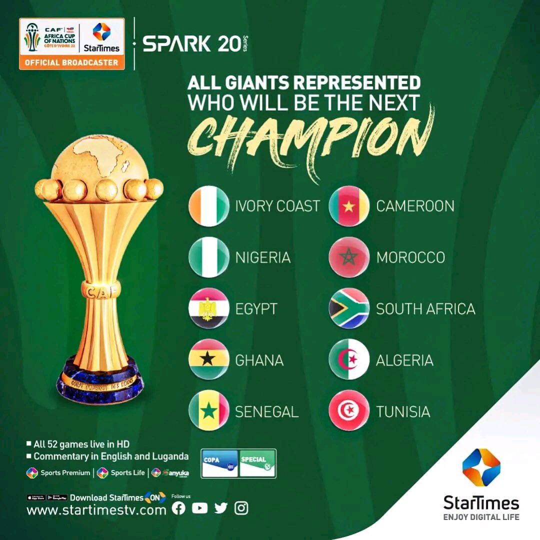 All the giant countries in Africa are represented!

Who do you think will be tbe next #AFCON2023 champion?
Tune in
#AFCONFfeAbagirina
#All52MatchesLiveKulayisi