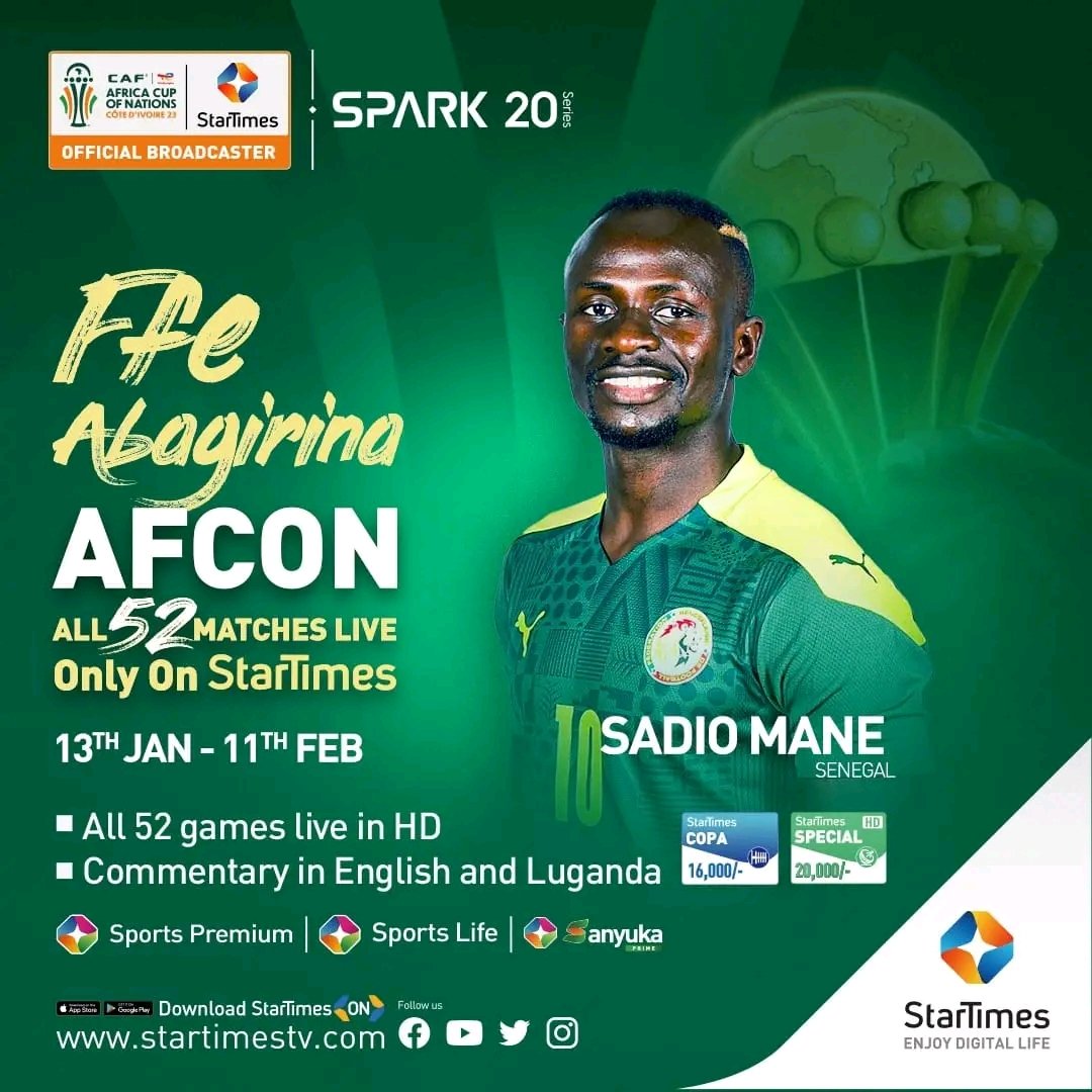 Would you love to watch Sadio Mane playing for Senegal during the #AFCON2023 

Subscribe to our @StarTimesUganda  channels now and have fun!
#AFCONFfeAbagirina
#All52MatchesLiveKulayisi