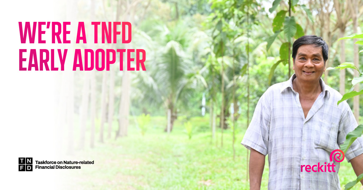 We’ve become an inaugural @TNFD_ Early Adopter and will start making disclosures aligned with the TNFD Recommendations in our corporate reporting. Learn more about our sustainability ambitions: spkl.io/60114QFyP #WeAre Reckitt #TNFDEarlyAdopter #TNFD