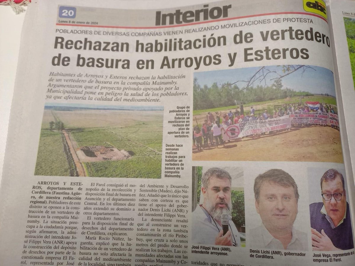 aisman6's tweet photo. Tengo una denuncia fuerte de carácter ambiental.

Es una situación que está acarreando problemas graves que pueden repercutir fuertemente en la salud de pobladores de Cordillera, el vertedero municipal de Arroyos y Esteros a metros del Rio Piribebuy.

HILO 🧵 https://t.co/NvHqNG0MVm