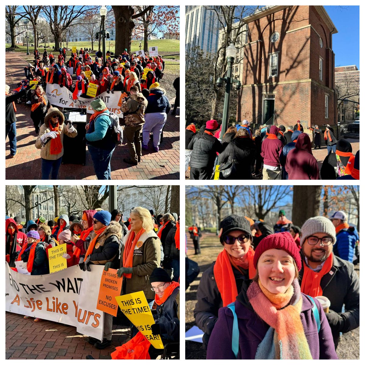 It's a frigid morning in Richmond, but our advocates are FIRED UP! We're rallying at the statehouse to demand legislation and policies that promote and support full inclusion for Virginians with IDD.