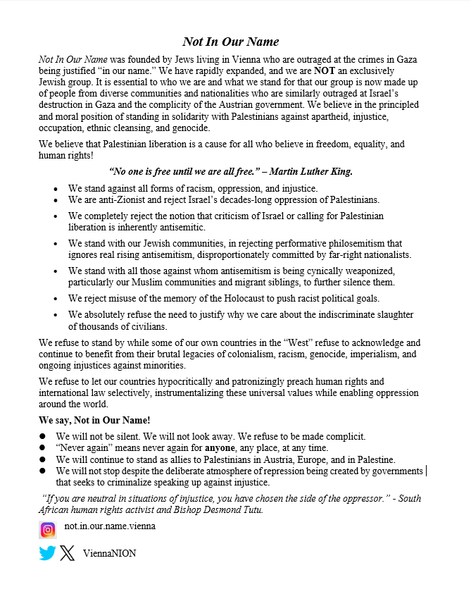 Wir sind "Not in Our Name". Lest hier wofür wir stehen und wofür wir uns einsetzen 👇