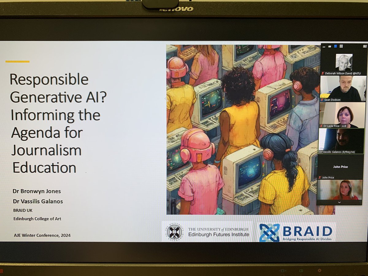 Our second panel starting with @FractaloidConvo and @bronwynjo with the first paper on issues for journalism educators. #AJEWinterConf2024