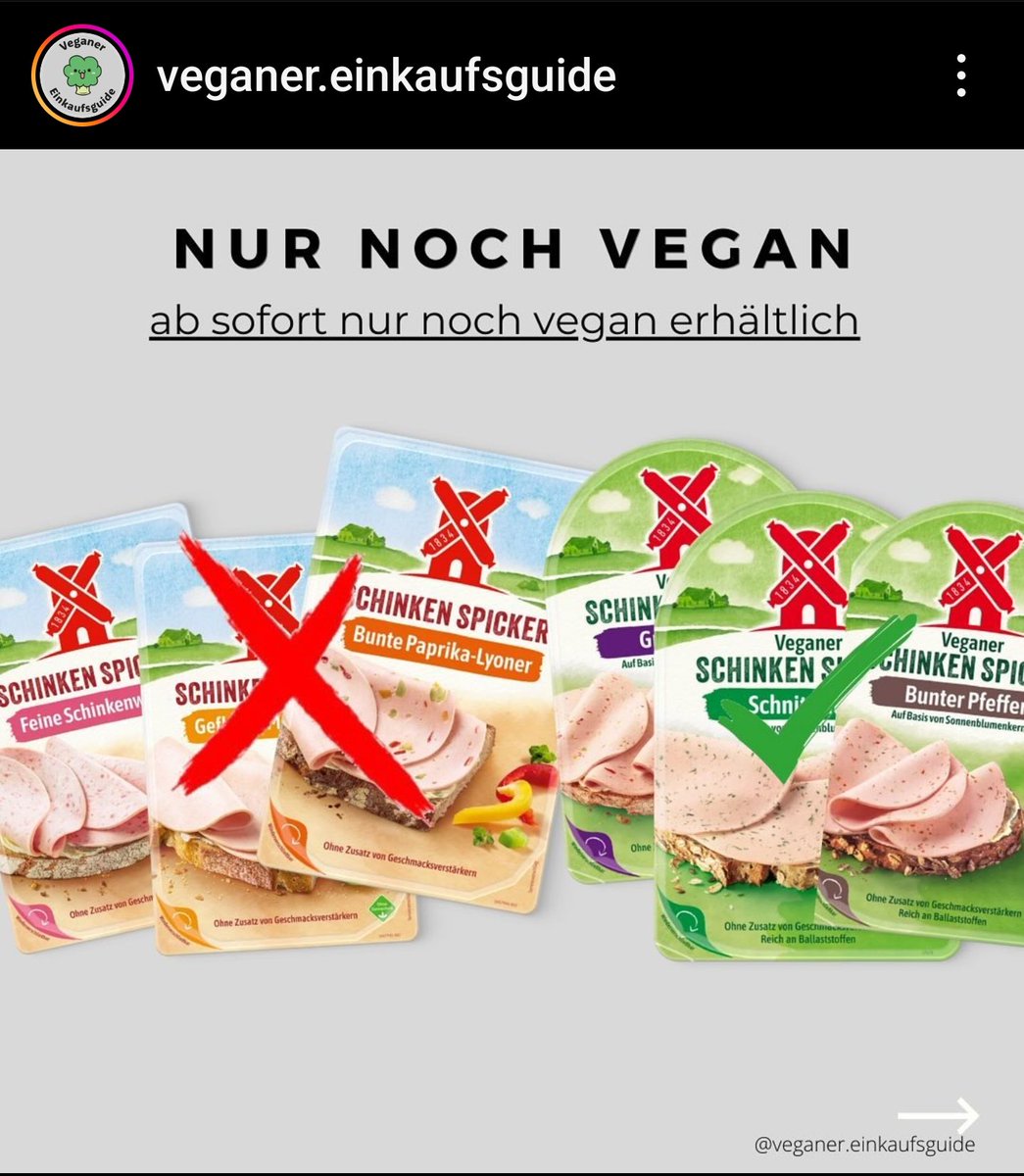 Rügenwalder nimmt den Schinkenspicker vom Markt. 😱 ... also den aus Tieren! 🥹💚 #GoVegan