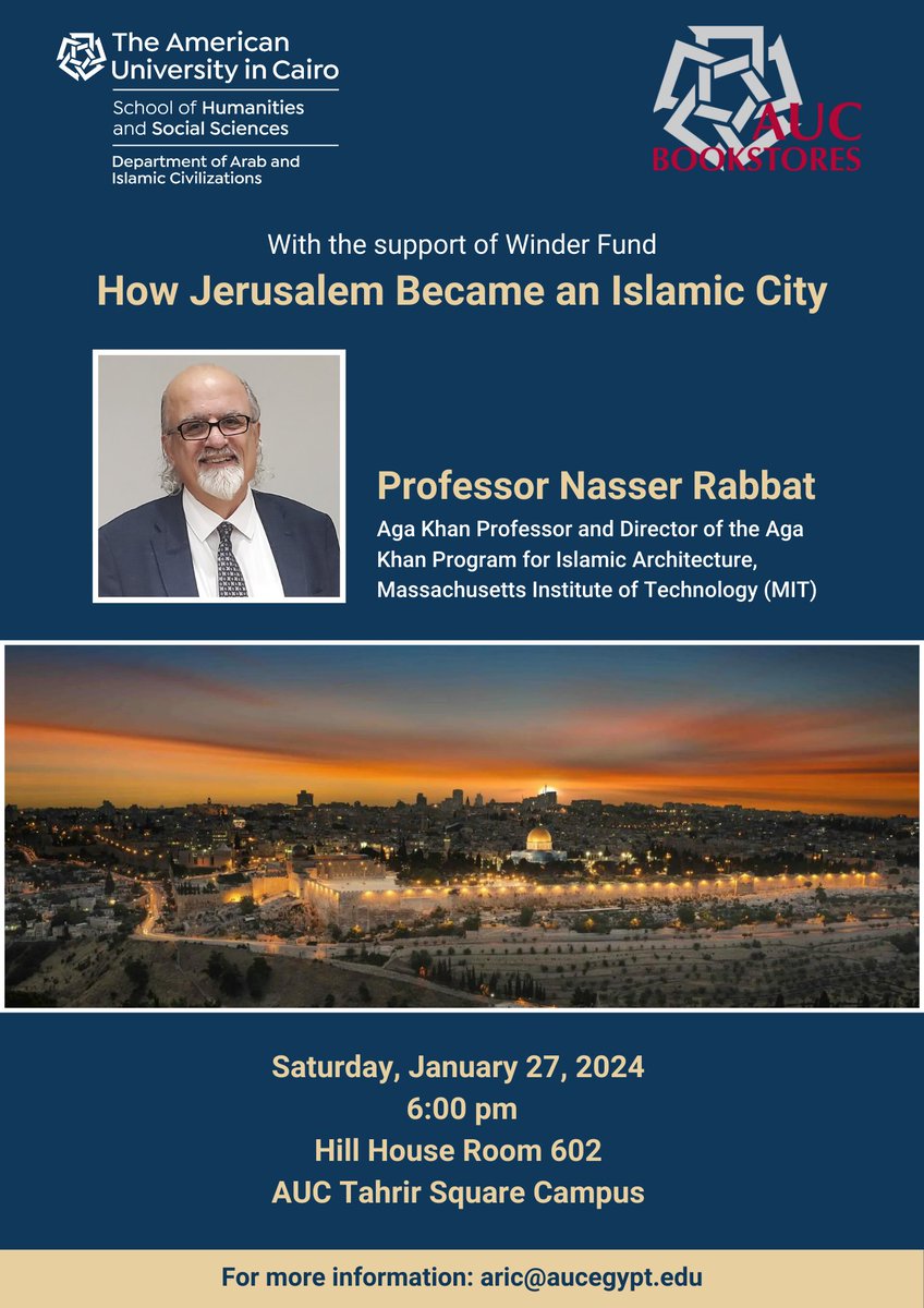 Dear friends in Cairo.  I would be delighted to see you in my lecture at AUC Tahrir Campus on January 27.  Those who can listen to me twice in 2 days, please remember my lecture on al-Maqrizi on January 28 at Bayt al-Sinnari (in Arabic) at 6 as well.