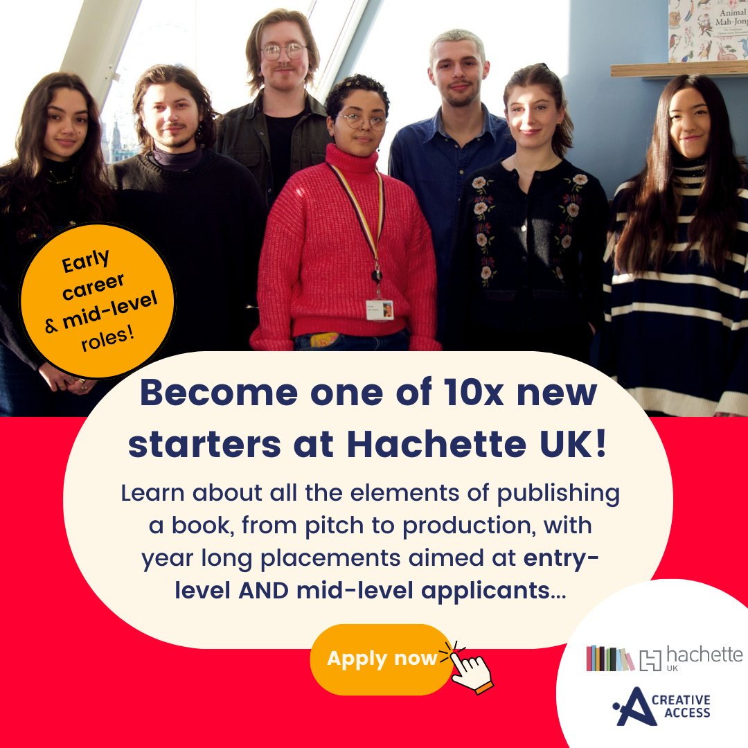 Calling all book lovers - whether you're just thinking about a publishing career or looking to switch industries to publishing, check out these 10x amazing opportunities with @HachetteUK! 📚