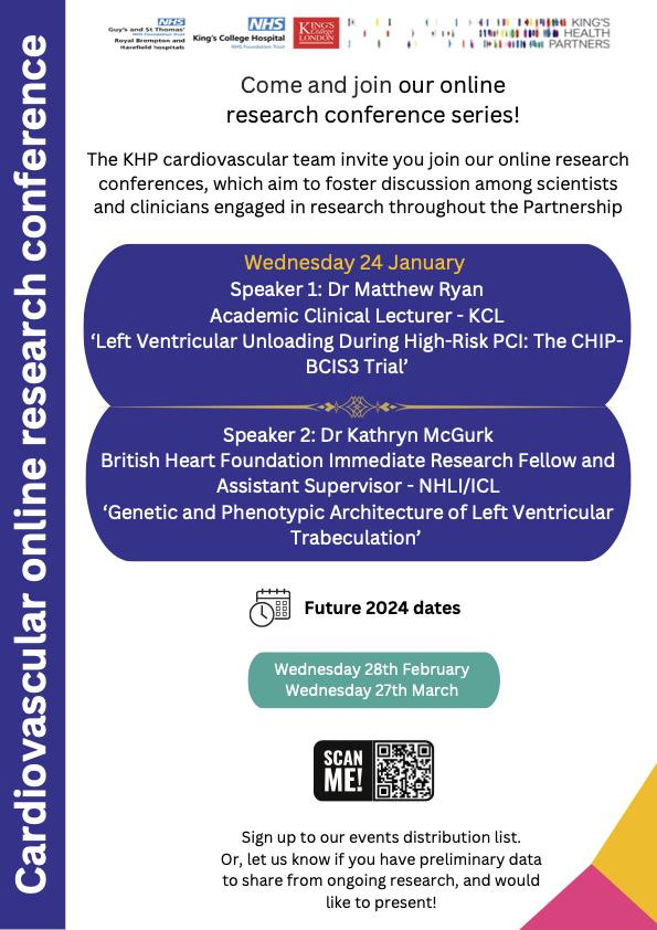Presenting next Wed 5pm (GMT) at the KHP virtual research presentation series - come along to discuss new results investigating cardiac trabeculation with me, and a presentation by @DrMattRyan #KHP