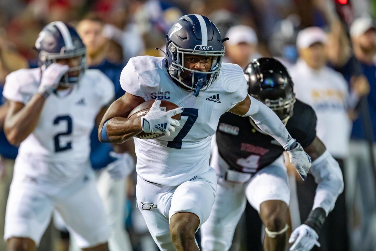 After a great conversation with @Coach_BBailey I am beyond blessed and extremely happy to say I have received my first D1 offer from Ga Southern university‼️@CoachSafford @GSCoachHelton @ChadSimmons_ @Rivals @247recruiting @247Sports #GATA