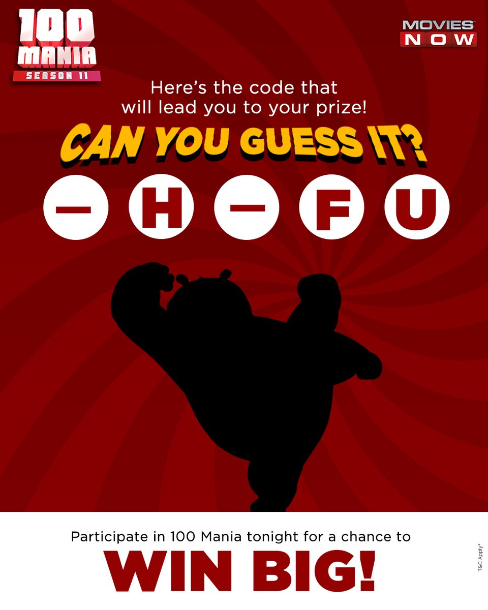 Hint: It’s the name of the senior master of the Jade Palace and a trainer to many great warriors.👀

Catch him in action tonight at 8:45 PM on Movies Now, spot the code, WhatsApp it on 8886629723, answer the question correctly and stand a chance to win a smartphone!💯