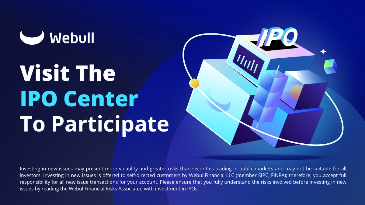 Webull has offered participation on 100s of IPOs since 2019, over 100+ just last year🙌 Click here to visit our IPO center and for more details 👉:webull.onelink.me/uM2z/5plhnl8t Click here to turn on your notification settings for new IPOs, SPACs, Secondaries, and Overnight Marketed…