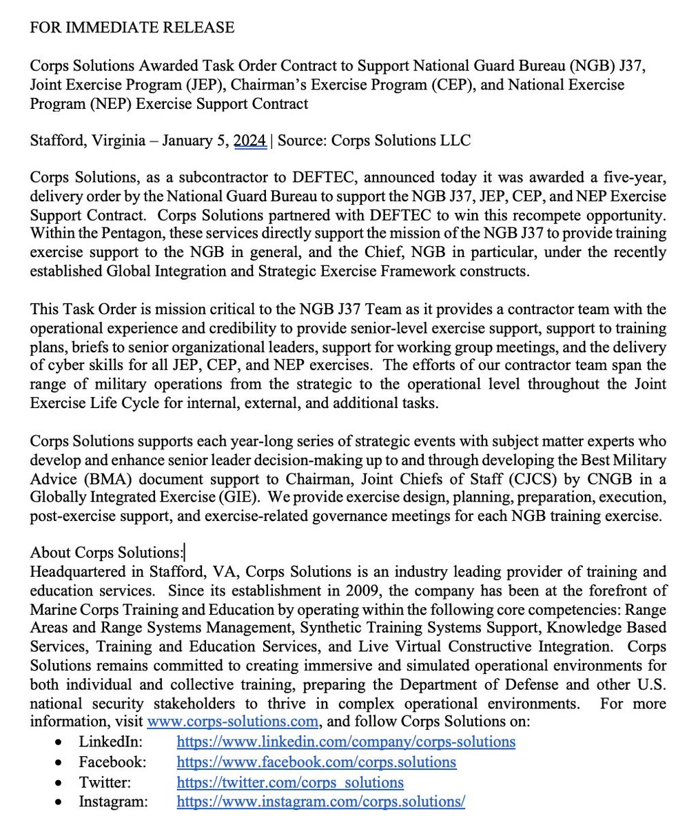 Corps Solutions tweet media