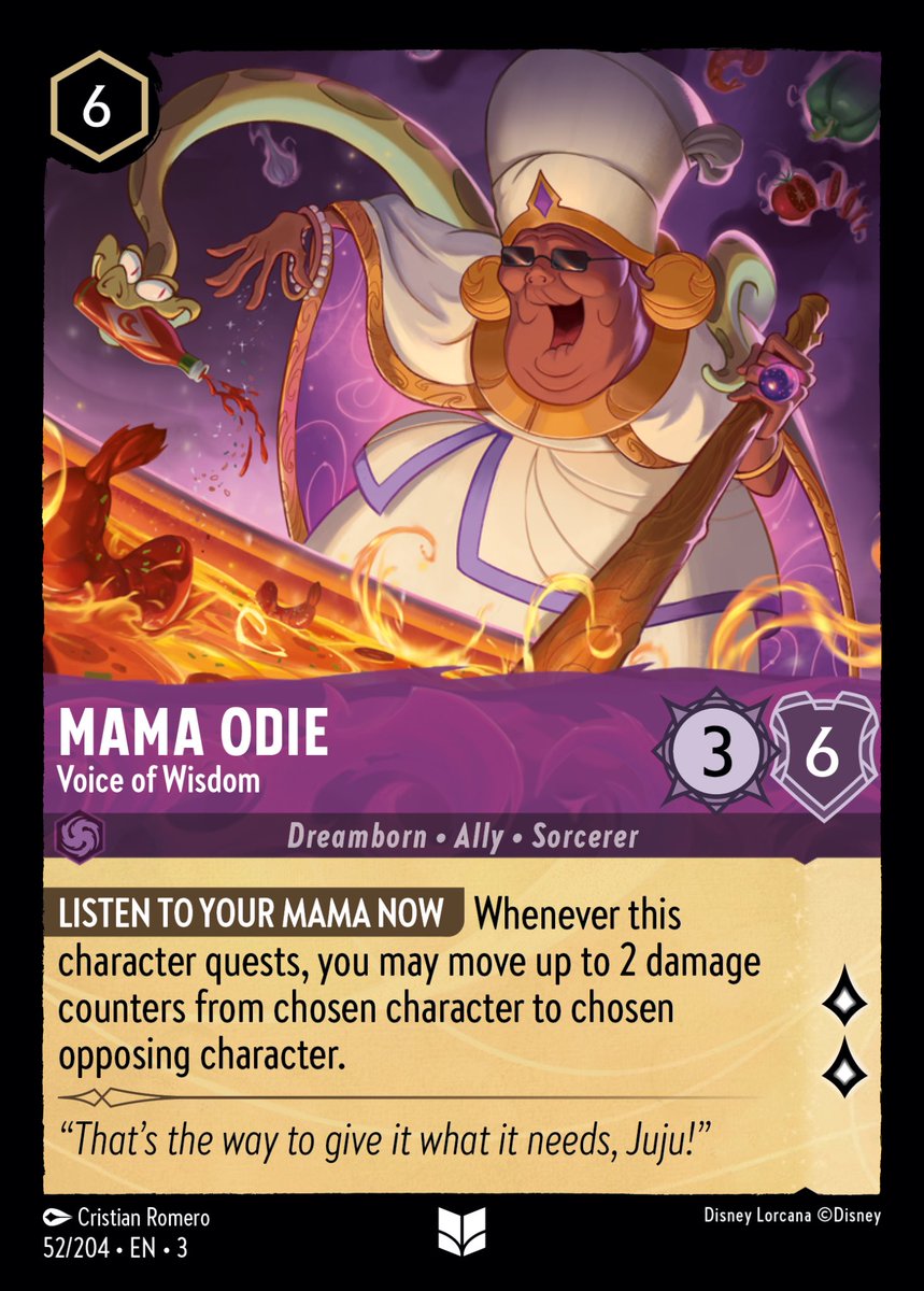 DavidFSU's tweet image. I think this card could be really good depending on the meta. The number of new 3 defense characters might be a problem, but effects that passively do things when you quest are probably good to keep an eye on.

#Lorcana #tradingcards