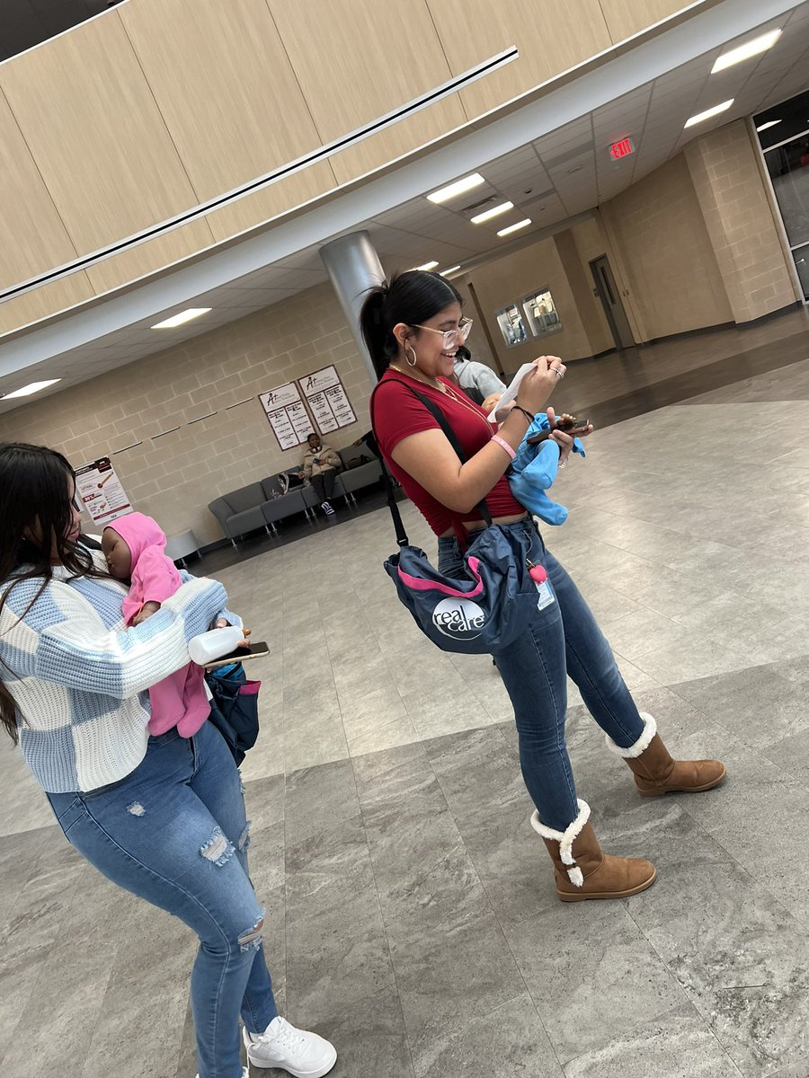 Our human growth classes practicing before taking their babies home