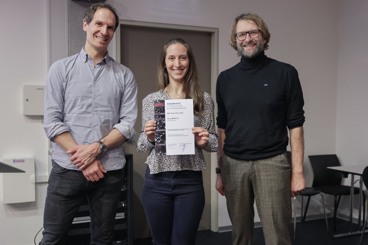 NeurosciencePhD_EPFL (@edne_epfl) on Twitter photo Congratulations to Elena Beanato for winning the <a href="/Brainmind_EPFL/">EPFL Brain Mind Institute</a> Best Thesis Prize 2023, awarded by EDNE director <a href="/GraeffJohannes/">Johannes Gräff</a> today! In <a href="/UPHUMMEL_EPFL/">Hummel Lab</a> lab, she developed a ground-breaking non-invasive deep brain stimulation technique! See also here: nature.com/articles/s4159… Congratulations to Elena Beanato for winning the <a href="/Brainmind_EPFL/">EPFL Brain Mind Institute</a> Best Thesis Prize 2023, awarded by EDNE director <a href="/GraeffJohannes/">Johannes Gräff</a> today! In <a href="/UPHUMMEL_EPFL/">Hummel Lab</a> lab, she developed a ground-breaking non-invasive deep brain stimulation technique! See also here: nature.com/articles/s4159…