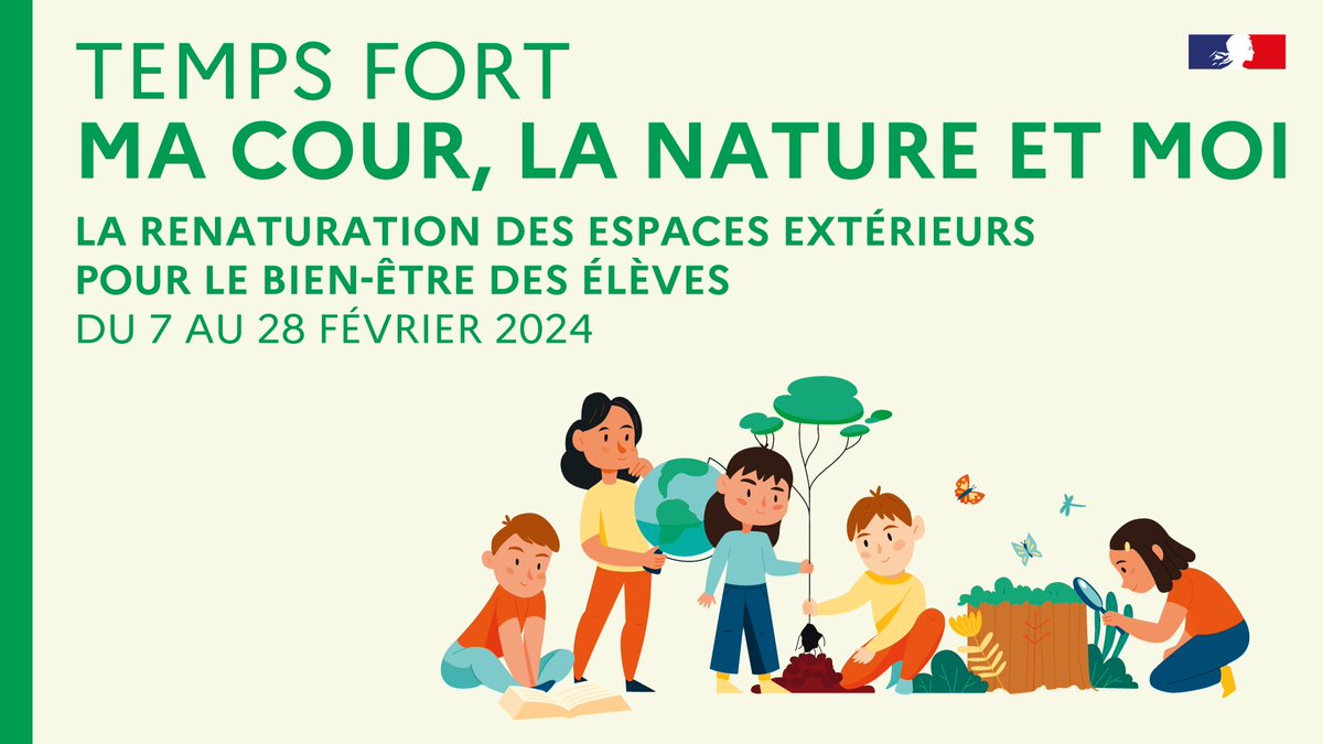 reseau_canope's tweet photo. 🏞🏫 Ma cour, la nature et moi !
Suivez notre temps fort de formation pour repenser l’aménagement des espaces scolaires extérieurs et vous accompagner à pratiquer la #classedehors.
📅 Parcours à la carte du 7 au 28/02 prochain sur 👉
https://t.co/dyWw0W4yKc https://t.co/YYS3haRGst