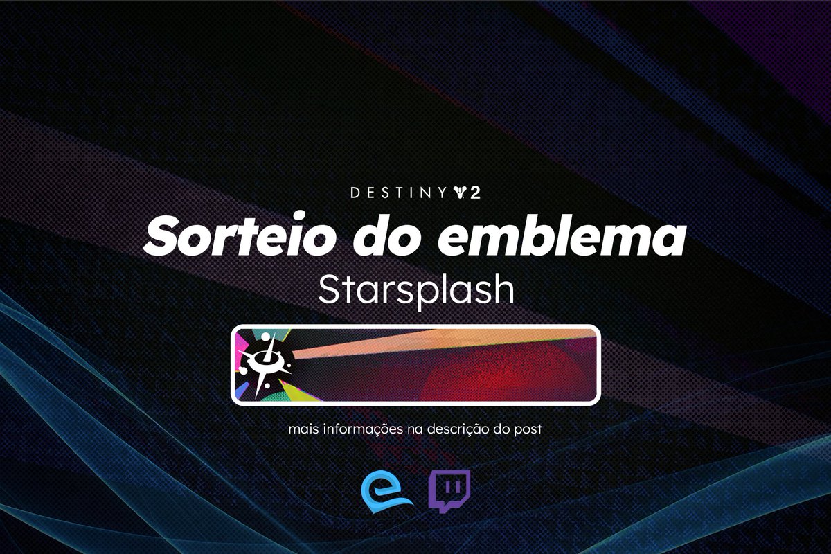 Sorteio do emblema Starsplash, código disponibilizado pela <a href="/BungieLove/">Bungie Foundation</a>, ao qual eu agradeço. 💙
Para participar:  

🤝Siga @oeversonbr e <a href="/BungieLove/">Bungie Foundation</a> 
❤️Curta e compartilhe este post 

O sorteio termina no dia 22/01.
Boa sorte!  🍀
#BungieCreator 
#Destiny2 
#GAME2GIVE