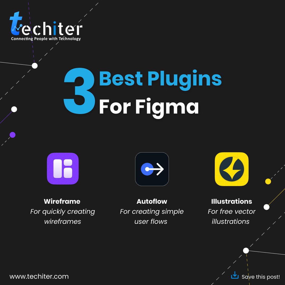 wetechiter's tweet photo. Move your Figma workflows to the next level with these top 3 plugins:

1. #Wireframe for quick wireframing.
2. #Autoflow for effortless design connectivity.
3. #Illustrations to add a creative touch to your projects.

#Balochistan #snow #figma #digitalart #SmallBusiness https://t.co/j1oDwmpU3K