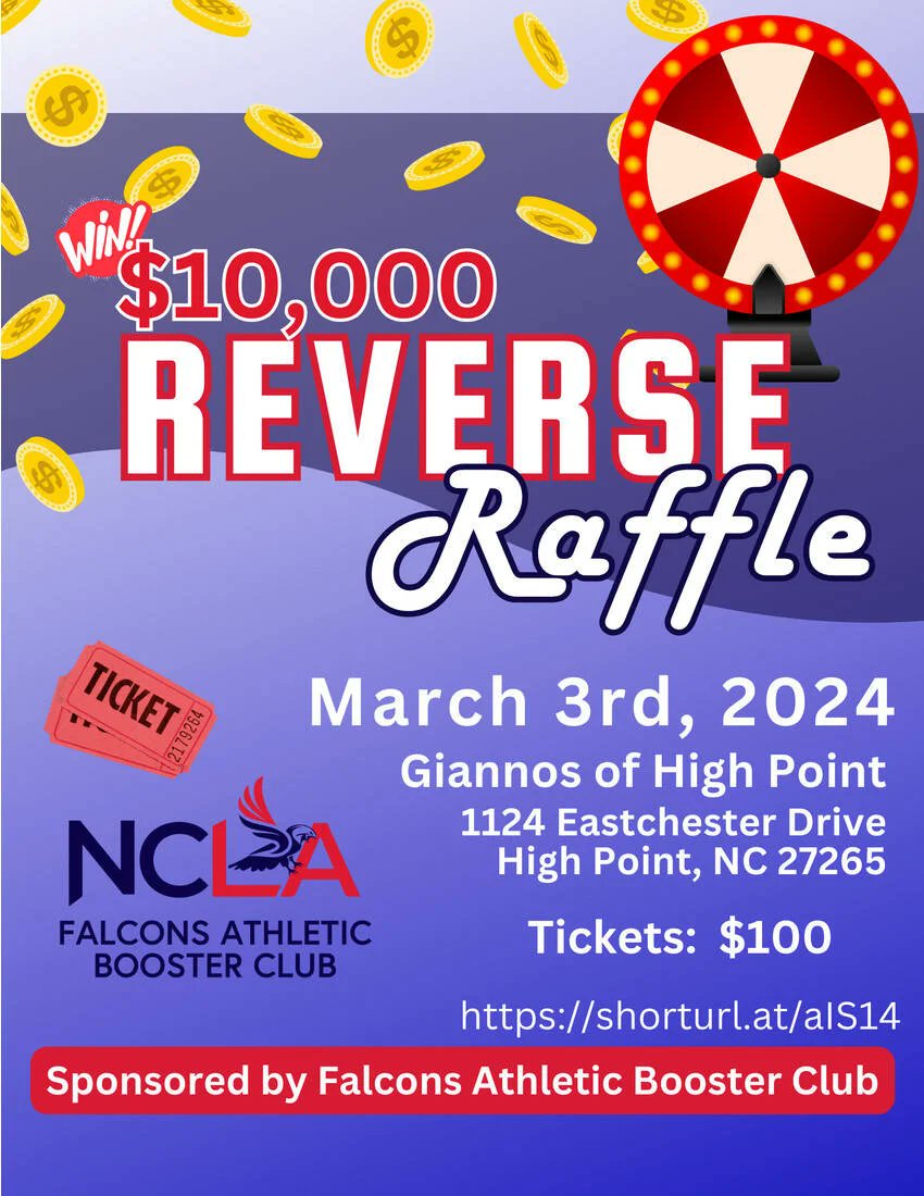 Win $10,000.00 AND support NCLA Athletics... Online Purchase Your Raffle Ticket:  gofan.co/p/741F8A02FF40…