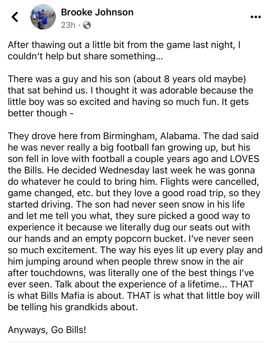 A heartwarming story from Sundays game 💙❄️ #BillsMafia