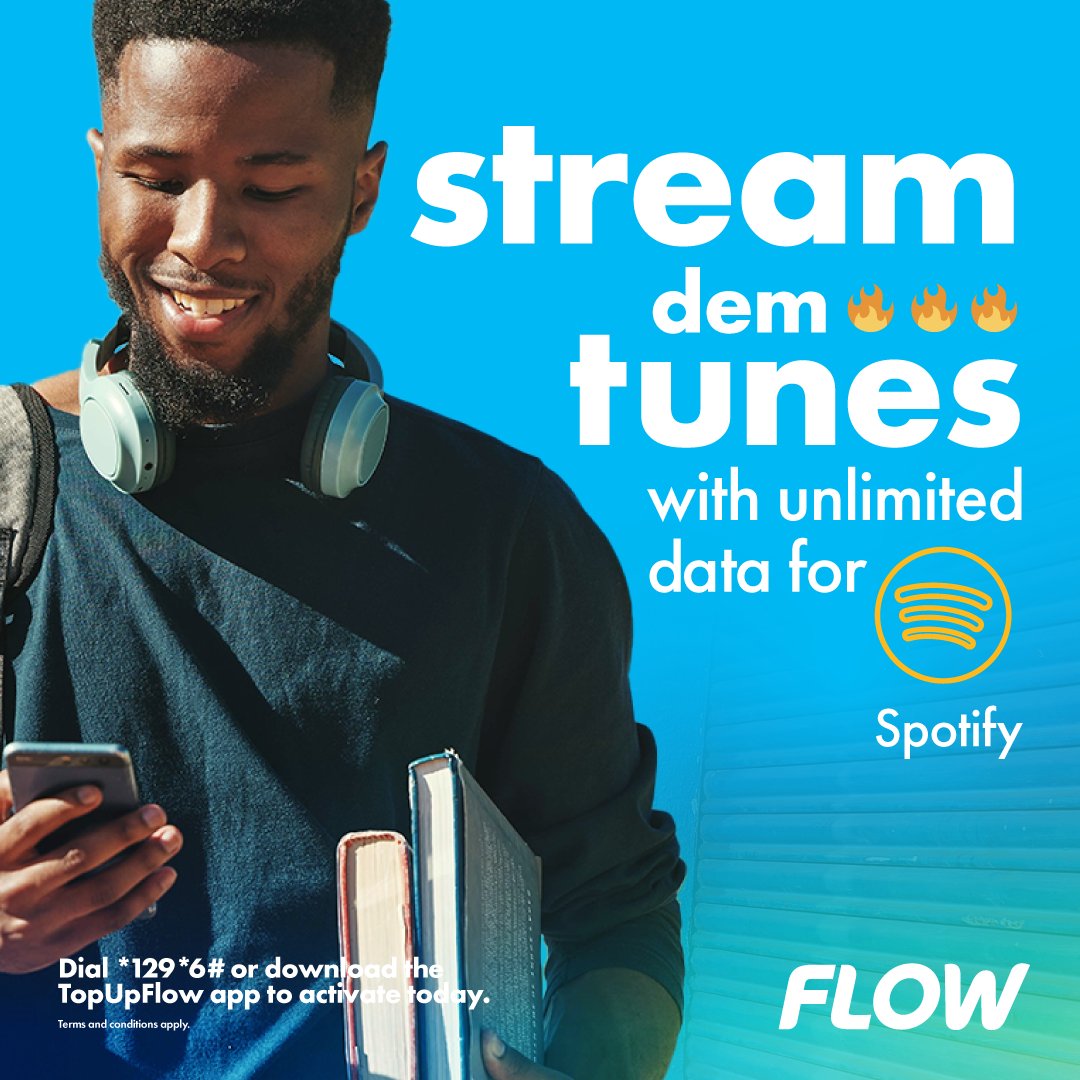 FLOWJamaica's tweet image. 🎶 Groove without limits! 
Switch to Flow and Stream More. Dial *129*6# to activate today. #FlowMoreForLess