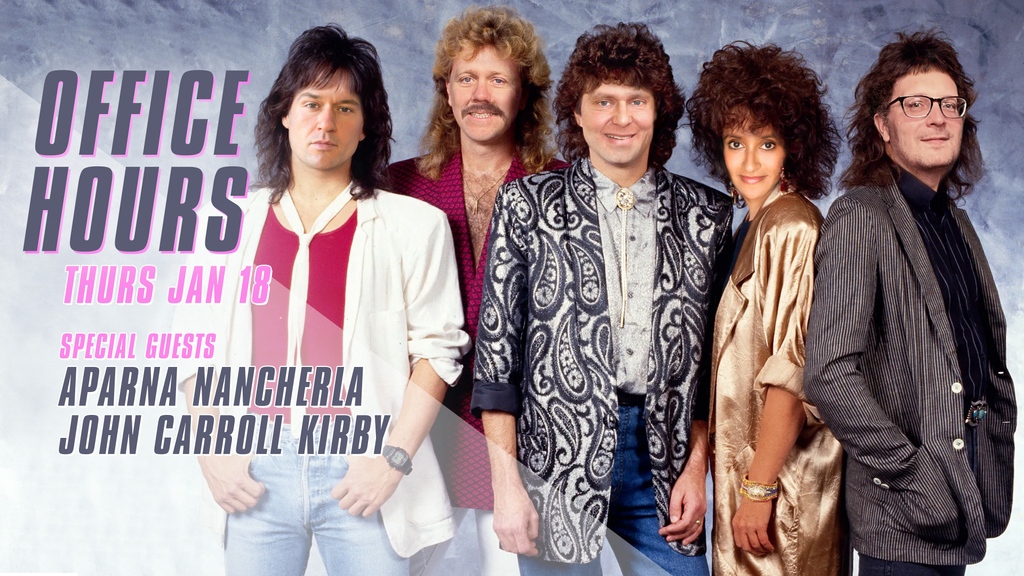 Nothing's gonna stop us from having great time on OHL tomorrow Thurs. 1/18 with our special guest stars comedian @aparnapkin and musician John Carroll Kirby in studio! Tune in LIVE at 10am PT (1pm ET) at youtube.com/officehourslive or patreon.com/officehourslive⁠
⁠
Art by <a href="/OnCinemaHead/">On Cinema Family</a>