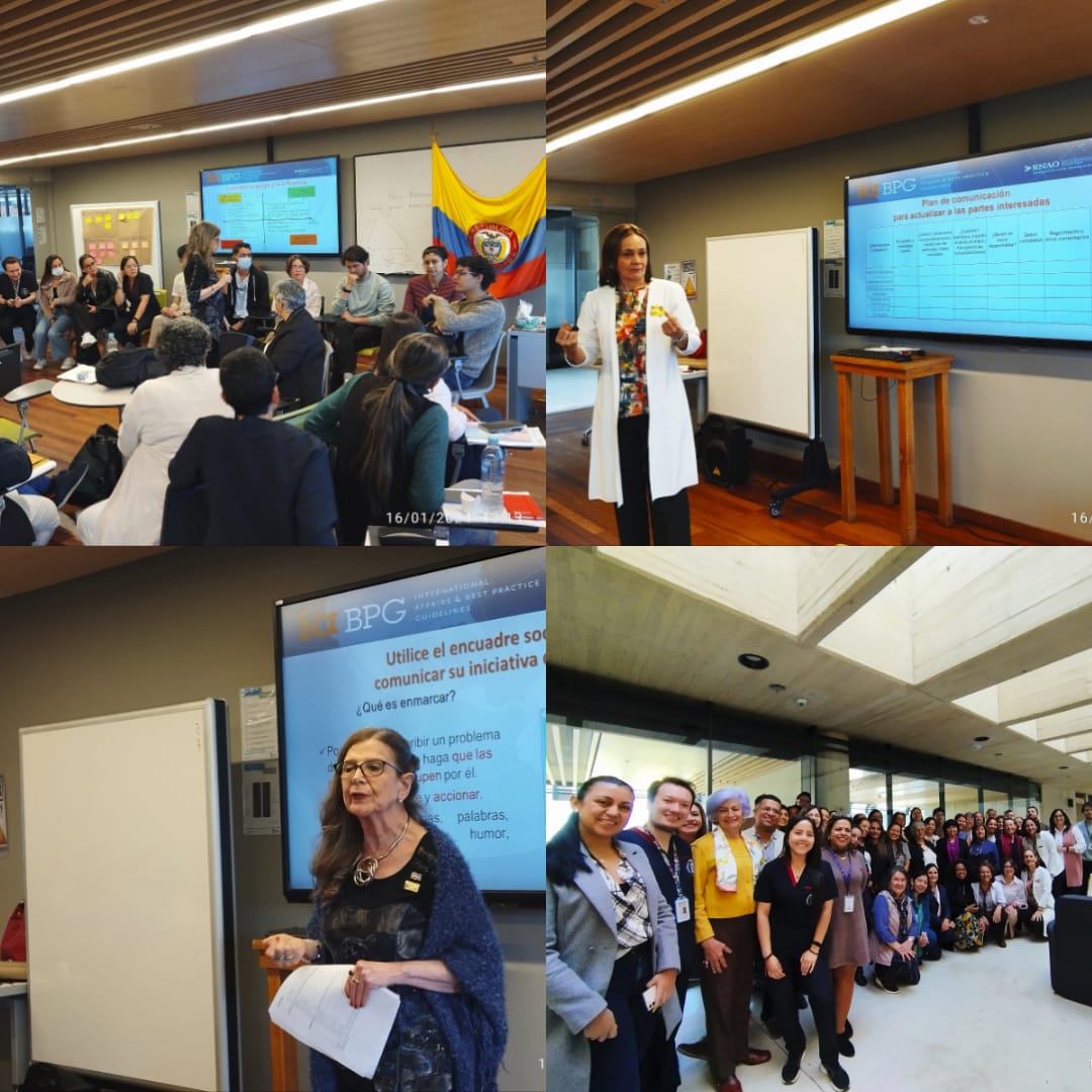 Esta semana, la CEO de <a href="/RNAO/">RNAO</a>, Dra. <a href="/DorisGrinspun/">Dr. Doris Grinspun 🇨🇦 RN, PhD, FAAN, O.ONT</a>, junto al equipo #BPSO de la <a href="/bpso_unab/">BPSO Programa de Enfermería UNAB</a> han llevado a cabo con éxito el entrenamiento de la Universidad Nacional de Colombia, <a href="/EnfermeriaUNAL1/">ENFERMERIA UNAL</a>.

¡Felicitaciones por este logro, y todo lo mejor en la implementación del programa!