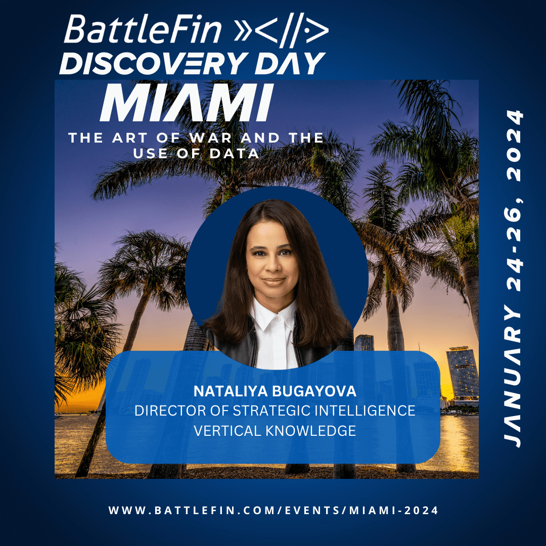 Attending <a href="/BattleFinData/">BattleFin</a> Discovery Day in Miami? Be sure to attend The Art of War and Use of Data, where VK’s  <a href="/nataliabugayova/">Nataliya Bugayova</a>, sits down with Brigadier General Anthony Tata to discuss how data can help provide insights both on and off the battlefield.
#battlefinmiami #data