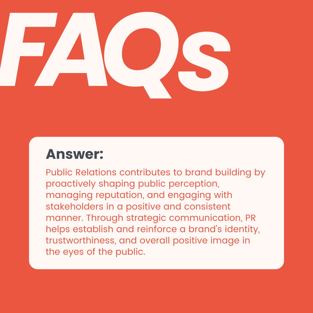 PR_Chirp's tweet image. Answering Public Relations FAQs: How does PR contribute to brand building?
Swipe to learn more! 🤔🤔

#PRFAQ #PRQuestions #MarketingFAQ #MarketingQuestions #Marketing #PublicRelations #PRTips #MarketingTips #PublicRelationsTips #PRAgency #MarketingAgency #B2BMarketing
