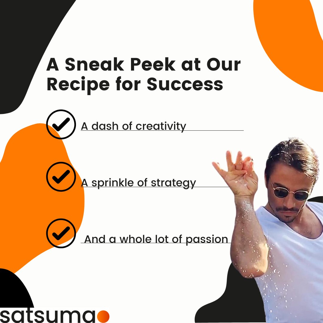 SatsumaGroup's tweet image. We can&apos;t spill all our secrets, but here&apos;s a tasty teaser from our recipe for success!🌟

 #RecipeForSuccess #DigitalMarketing #PublicRelations