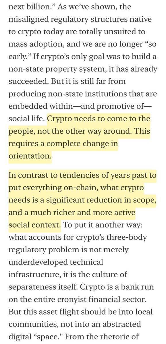 “The very idea of crypto being a ‘space’ that one builds ‘in’ is what most limits its success.”