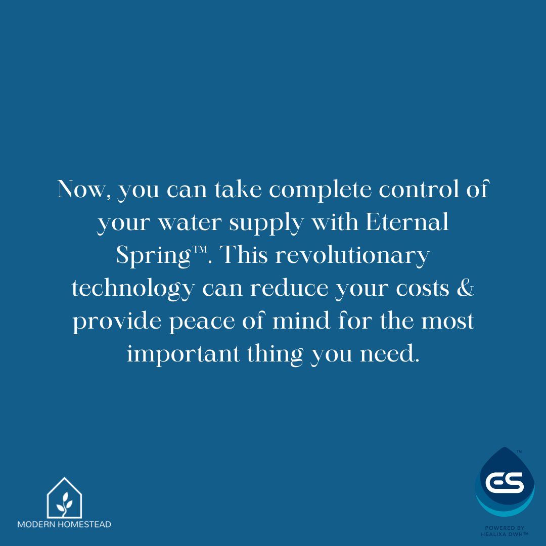 The Eternal Spring™ allows you to control your water supply and protect against droughts, groundwater contamination, state/municipal water disputes, and more.

#waterforall #cleanwater #cleanwaterforall #waterscarcity #waterawareness #sustainablewater #watercrisis