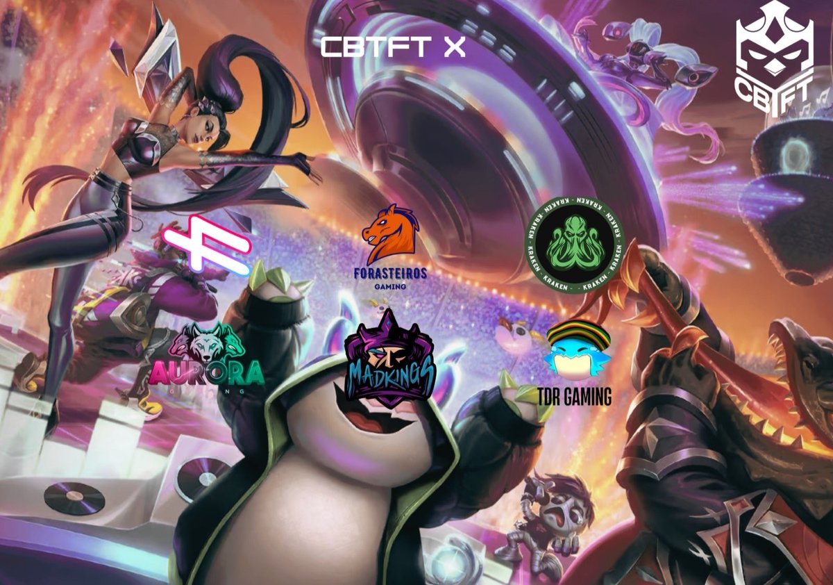 🚨 #CBTFT

Hoje é dia de 4v4, a copa tem início novamente!

Estas são as 6 equipes que entram na disputa pelo título da CBTFT X:

<a href="/FOURGamingBR/">FOUR Gaming</a> 
<a href="/ForasteirosGG/">Forasteiros Gaming</a> 
<a href="/KrakengamingBR/">Kraken Gaming 🐙#GOKRK</a> 
<a href="/GoAuroraGG/">Aurora Gaming #GoAURA🐺</a> 
<a href="/madkingsesports/">Mad Kings Esports</a> 
<a href="/TDR_TFT/">TDR</a>
