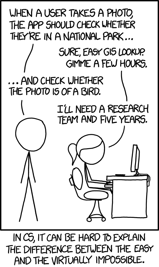 just been reminded of this XKCD comic, which is only nine years old xkcd.com/1425/ I sometimes think people underestimate just how amazing the last few years' progress in AI has been