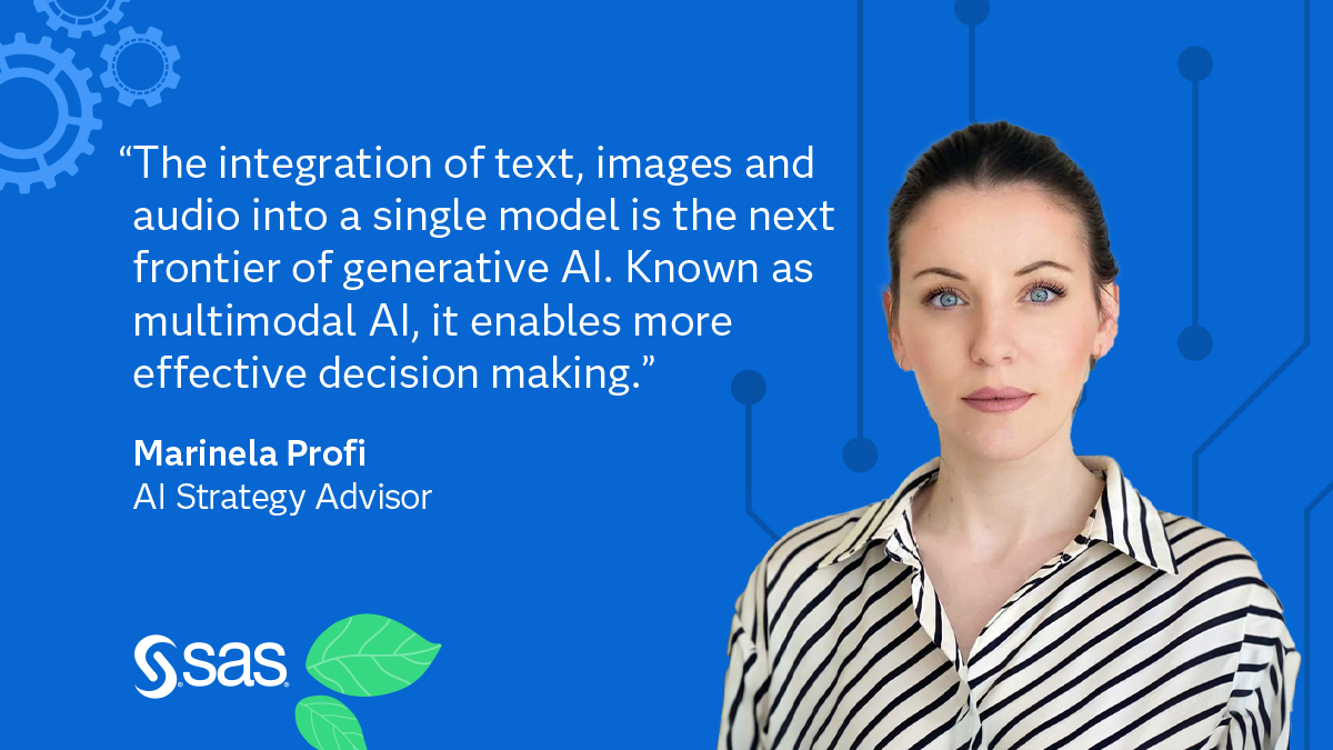 SASsoftware's tweet image. SAS Viya has the data analytics tools to sharpen enterprise decisioning. Get the most out of generative AI in 2024 by embracing multimodal AI 💡. More predictions from SAS experts: 2.sas.com/6017rPQax #SASPredictions #GenAI