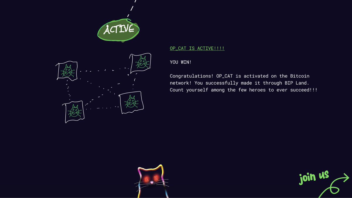 0xpipi's tweet photo. OP_CAT is not just a collection 
https://t.co/xXWygR7rDx

The OP_CAT opcode was initially available in the Bitcoin script but was shelved in August 2010 due to concerns about potential memory-related issues. OP_CAT allows Bitcoin to be received into a script that can check almost any part of a later transaction spending those bitcoins. However, due to its powerful capabilities, it needed to be disabled. This opcode enables the creation of exponentially large stack elements during script evaluation. However, the Tapscript introduced in 2021 is an improved scripting language that specifies a maximum stack element size of 520 bytes.

On October 21, 2023, Ethan Heilman and Armin Sabouri reintroduced OP_CAT in a BIP proposal on bit-dev.

OP_CAT is both dead and alive.

The BIP draft on GitHub suggests integrating OP_CAT through a soft fork: https://t.co/lTb1uhAdxH

@fanquake @hebasto @glozow @achow101 @ryanofsky The council of mergers, requests formal integration into Bitcoin Core.

OP_CAT allows old blocks to remain valid under new rules, enabling non-upgraded nodes to participate and accept valid blocks, requiring consensus among developers, miners, and users to activate.

The benefits of OP_CAT include enhancing the creation of complex structures like "smart contracts" and promoting flexible combinations of data to achieve more complex and generalized transaction scripts or contract logic. It allows bridging assets, facilitates creating more utility on the Bitcoin blockchain, and, as a soft fork (like Taproot), assists developers in building more applications on BTC. This unlocks new possibilities for Bitcoin scripts.

Some potential applications include decentralized copyright management contracts, advanced decentralized gaming contracts, decentralized resource management contracts, flexible micro-payment contracts, decentralized identity management contracts, decentralized content verification contracts, decentralized insurance contracts, decentralized governance contracts, and more.

Bitcoin soft fork upgrades are a lengthy process. Are you ready for the upcoming burst of activity in the Bitcoin ecosystem?

#StayinAlive #OP_CAT_IS ALIVE
#OP_CAT_IS_ALIVE
@quantumcats @TaprootWizards  @0xfar @udiWertheimer @ercwl @Sothebys @cbspears