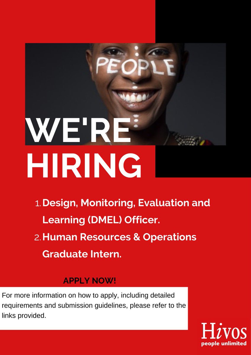 Opportunities have risen to join our team. Interested candidates can visit the link below and to find out more about the requirements:
hivos.org/vacancy/design…

hivos.org/vacancy/human-…