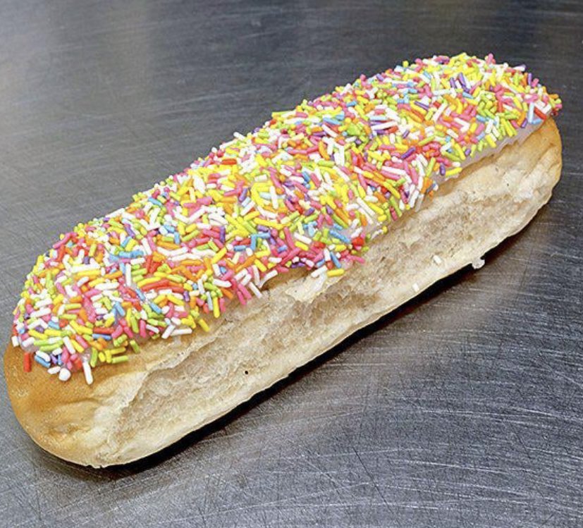 Only in Britain is it acceptable to put icing and sprinkles on a hot dog bun and call it a cake.